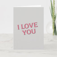 Romantische rosa geprägte Ich liebe dich Karte