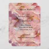 Romantische Rosa Glitz Blume Geburtstag Einladung (Vorne/Hinten)