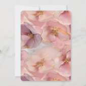 Romantische Rosa Glitz Blume Geburtstag Einladung (Rückseite)