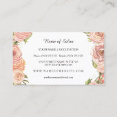 Romantische Rosa Golddots Rose Blumengestein Visitenkarte (Rückseite)