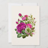 Romantische Rosa Grüne Wasserfarben Blumenzehen Einladung (Rückseite)