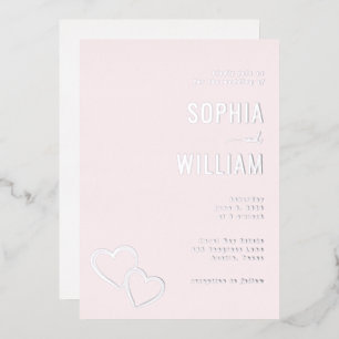 Romantische rosa Herz-Einladungen Folieneinladung