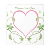 Romantische Rosa Herz Grüne Weinkeller Elegante Ho Notizblock (Vorderseite)