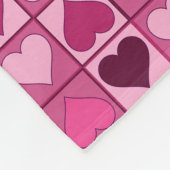 Romantische rosa Herzen auf und ab Fleecedecke (Ecke)