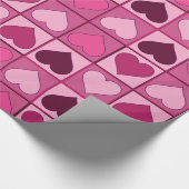 Romantische rosa Herzen auf und ab Geschenkpapier (Ecke)