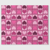 Romantische rosa Herzen auf und ab Geschenkpapier (Flach)