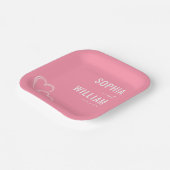 Romantische rosa Herzen Pappteller (Gewinkelt)