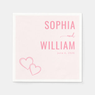 Romantische rosa Herzen Serviette