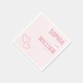 Romantische rosa Herzen Serviette (Ecke)