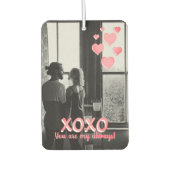 Romantische rosa Herzen XOXO 2 Foto Valentine Autolufterfrischer (Vorderseite)
