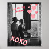 Romantische rosa Herzen XOXO Foto Valentine Poster (Vorne)