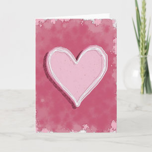 Romantische rosa Herzkarte Karte