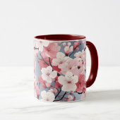 Romantische rosa Kirschblüten Tasse (VorderseiteRechts)