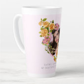 Romantische Rosa Liebe Foto Rosa Latte Tasse (Linke Ecke)
