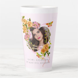 Romantische Rosa Liebe Foto Rosa Latte Tasse