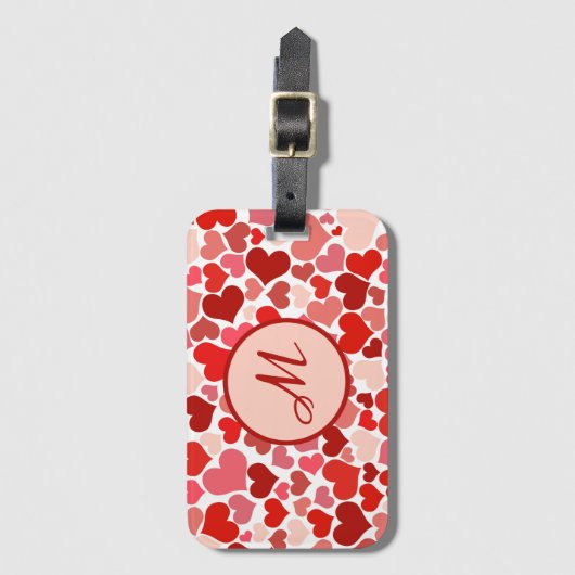 Romantische Rosa Liebe Herz Gepäckanhänger (Vorderseite Vertikal)