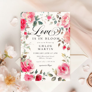 Romantische Rosa Liebe im Brautparty Bloom Einladung
