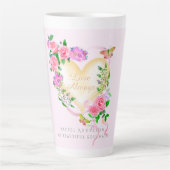 Romantische Rosa Liebe immer Rosa Latte Tasse (Vorderseite)