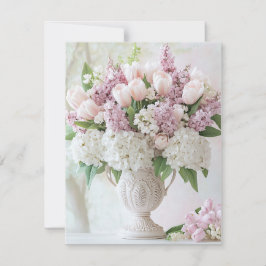 Romantische rosa Lilac und weiße Hydrangea Valenti Feiertagskarte