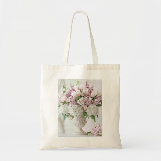 Romantische rosa Lilac und weißes Hydrangea Tote B Tragetasche (Vorne)