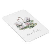 Romantische Rosa Lotus Floral Schwäne ewig Liebe Magnet (Rechte Seite)