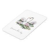Romantische Rosa Lotus Floral Schwäne ewig Liebe Magnet (Linke Seite)
