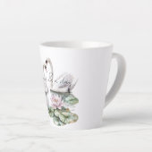 Romantische Rosa Lotus Floral Swans Milchtasse (Rechte Ecke)