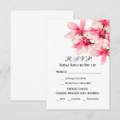 Romantische Rosa Magnolia Blumenzwiese RSVP Karte (Vorne/Hinten)