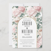 Romantische Rosa-Minze-Pony-Eukalyptus-Blumenhochz Einladung (Vorderseite)