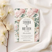 Romantische Rosa-Minze-Pony-Eukalyptus-Blumenhochz Einladung