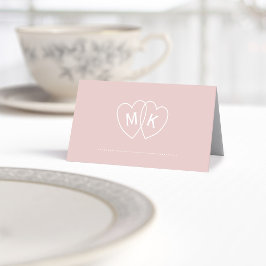 Romantische Rosa Mit Monogramm Hearts Table Platzk Platzkarte