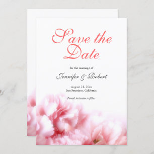 Romantische rosa Nelken Save the Date Einladung