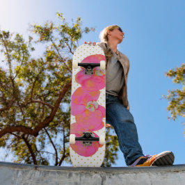 Romantische Rosa Orchid Aquarellmalerei Skateboard