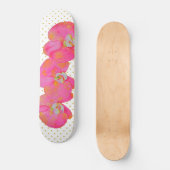 Romantische Rosa Orchid Aquarellmalerei Skateboard (Vorderseite)
