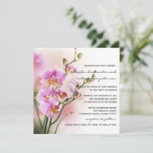 Romantische rosa Orchideen, die Einladung Wedding (Stehend Vorderseite)