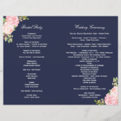 Romantische rosa Peonies Hochzeitsprogramme (Rückseite)