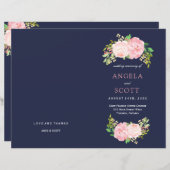 Romantische rosa Peonies Hochzeitsprogramme (Vorne/Hinten)