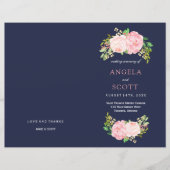 Romantische rosa Peonies Hochzeitsprogramme (Vorderseite)