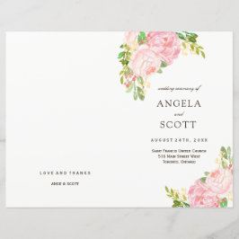 Romantische rosa Peonies Hochzeitsprogramme
