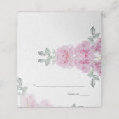 Romantische rosa Peonies Rice Paper BarefootBride™ Platzkarte (Außenseite Aufgefaltet)