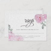 Romantische rosa Peonies Rice Paper BarefootBride™ RSVP Karte (Vorne/Hinten)