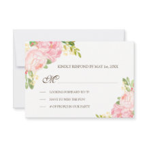 Romantische rosa Peonies Wedding RSVP