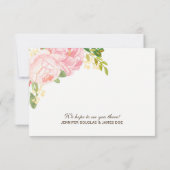 Romantische rosa Peonies Wedding RSVP Karte (Rückseite)