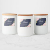 Romantische rosa Peonings auf 3x2 Blue Labels Lebensmitteletikett (Flaschen)