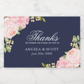 Romantische rosa Peonings auf 3x2 Blue Labels Lebensmitteletikett (Einzelnes Label)