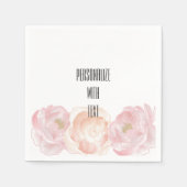 Romantische rosa Peonys, florale Serviette (Vorderseite)