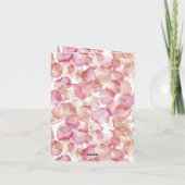 Romantische Rosa Petals Floral Vielen Dank Karte (Rückseite)