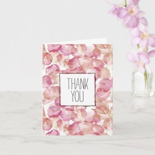 Romantische Rosa Petals Floral Vielen Dank Karte (Orchidee)