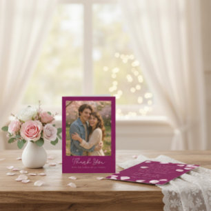 Romantische Rosa Petals Hochzeit Danke Karte