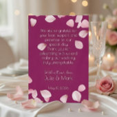 Romantische Rosa Petals Hochzeit Danke Karte